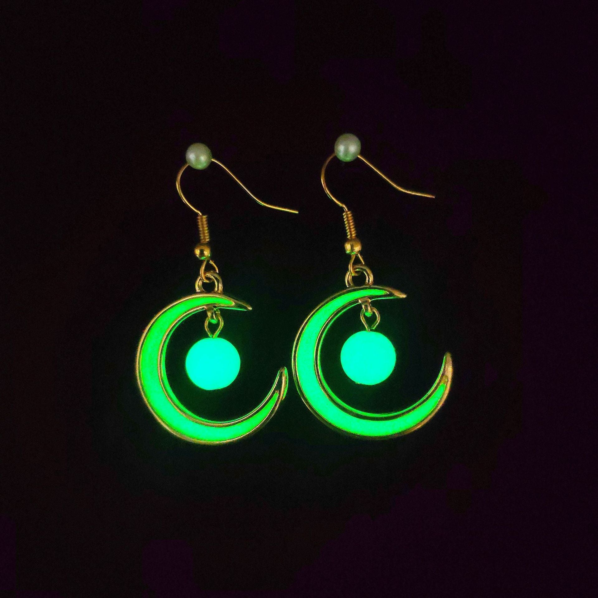 Wholesale Fish Hook Fashion Creative Glowing Starry Sky Stars and Moon Temperament Luminous Earrings
